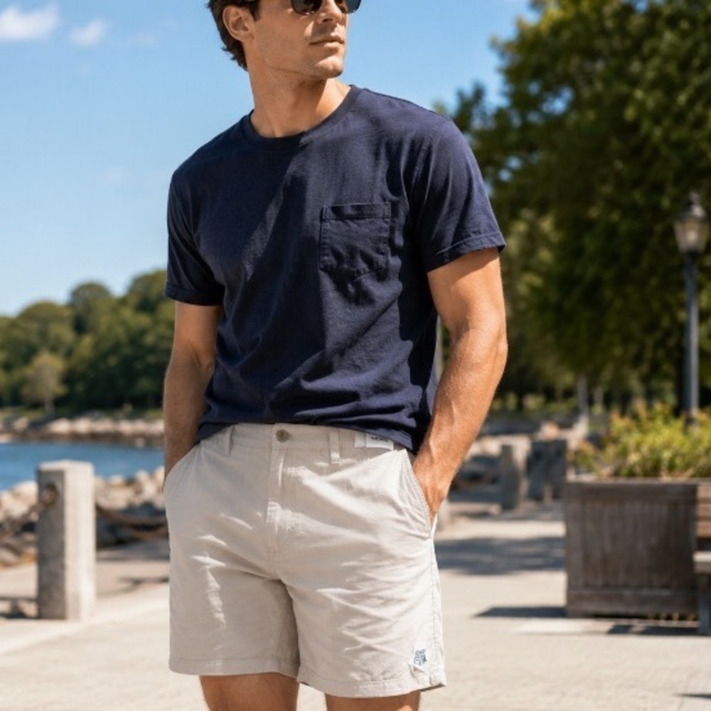 Sonoma Goods For Life Mens Big & Tall Khaki Chino Shorts Size 48 Tan Cotton NwT
